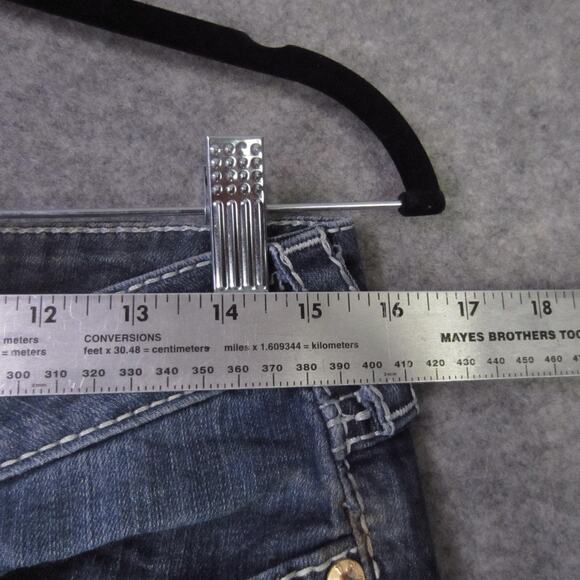 True Religion Jeans Womens 29 Blue Skinny Super T Contrast Stitch Made USA - Picture 5 of 11